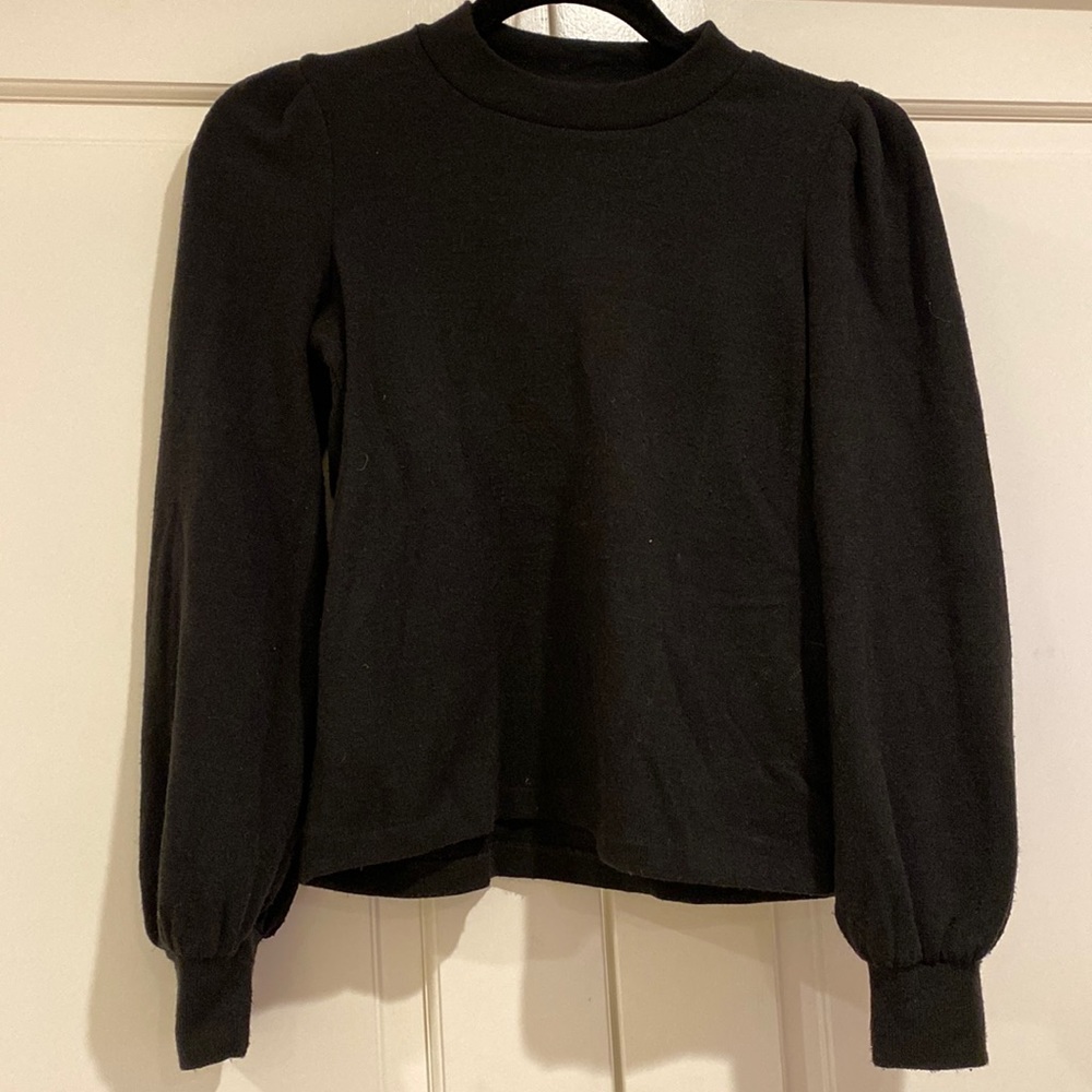 XXS Black Madewell Sweater with Puff Sleeves. Some piling.